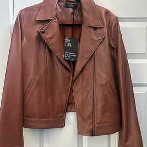 Able Women's Tan Leather Jacket New with Tags